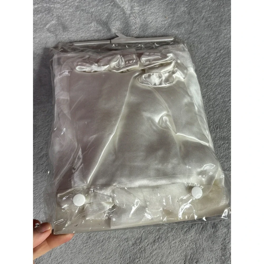 Canine Wedding Dress with Veil Pet Large White‎ Satin Dog Bridal Gown NEW